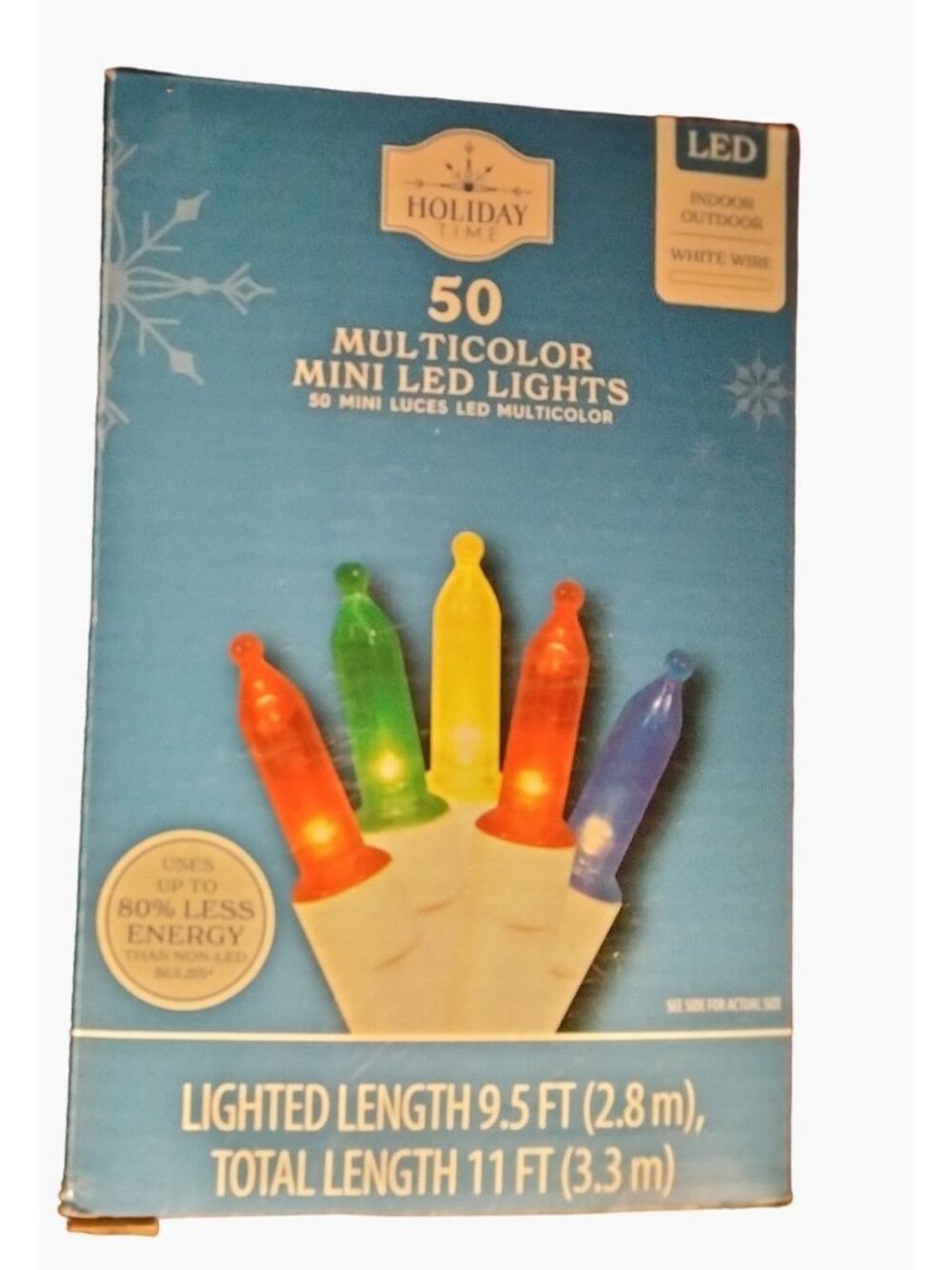Holiday Time Multicolor Lights indoor Outdoor 50 ct Wedding Patio White cor LED